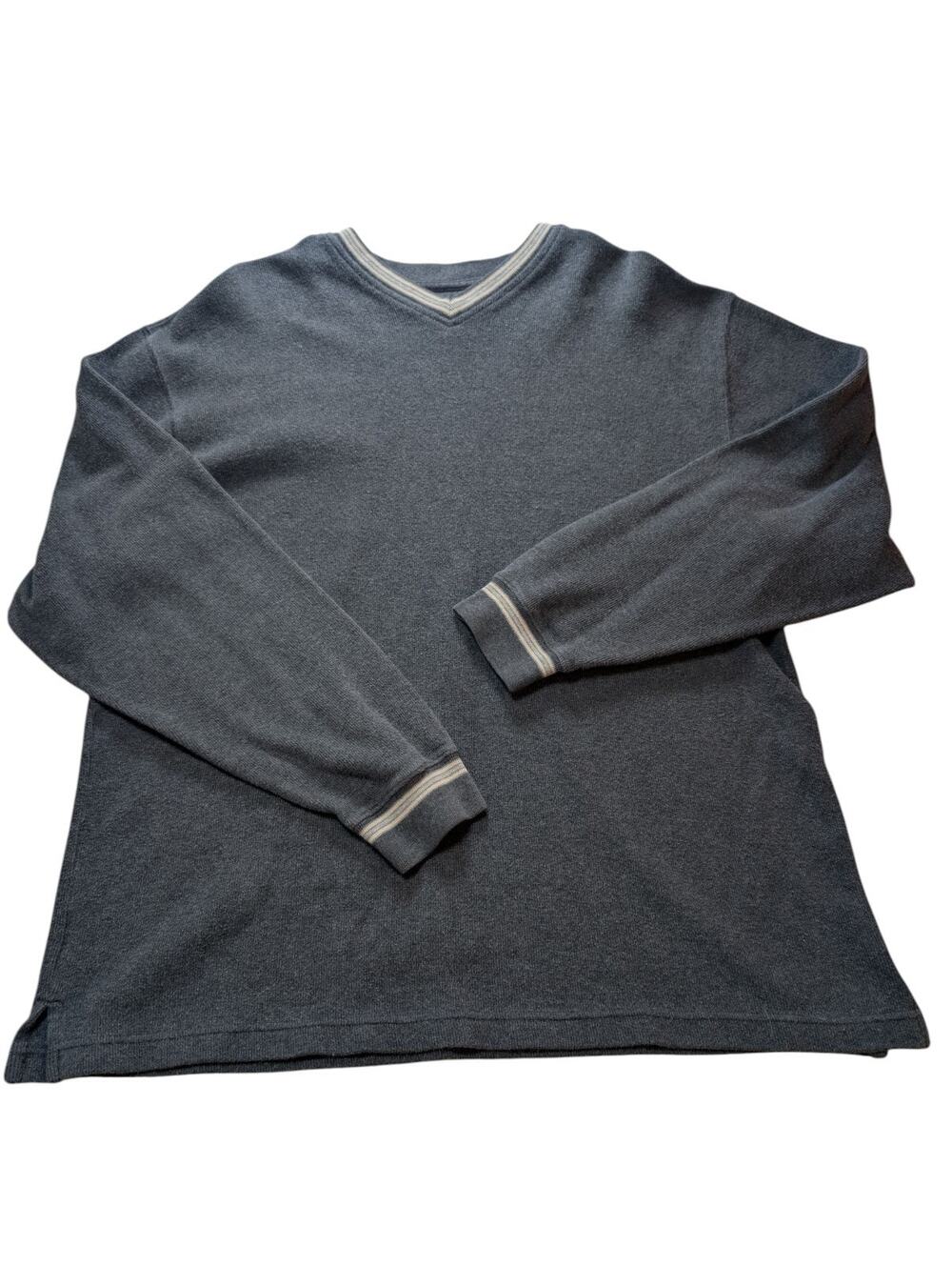 Vintage 90s Structure Men's Long Sleeve Swearer Gray Size L V-Neck